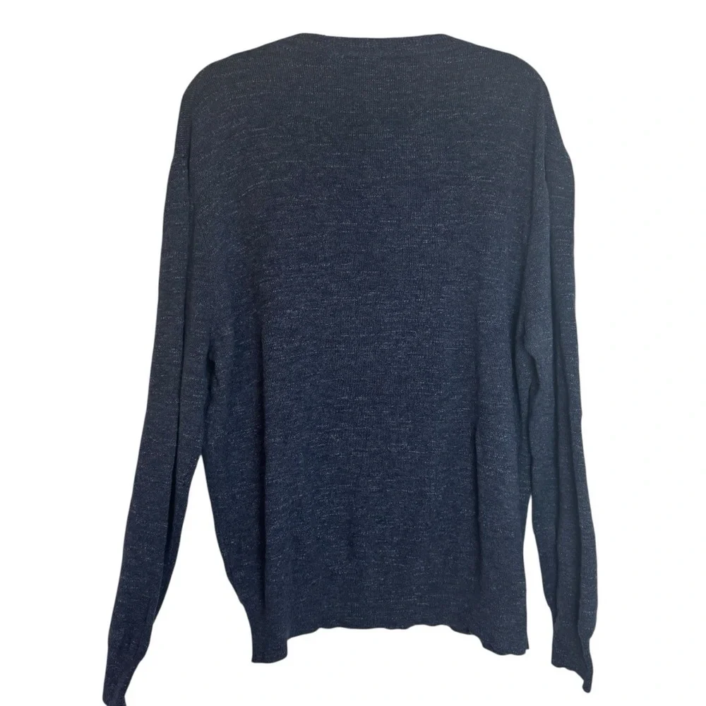 J. Crew Men's Donegal Tweed Henley XLarge Sweater in Navy
